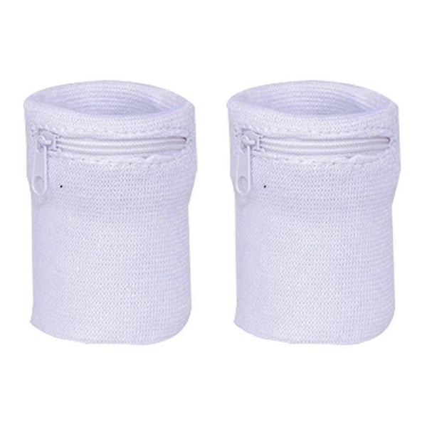 (Vit) Handledsplånbok Dragkedja Handledsficka Löpararmband Handledsväska Armbandsväska