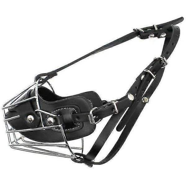Super Metal Muzzle Hundmunkorg Läder Munkorg För Stora Hundar