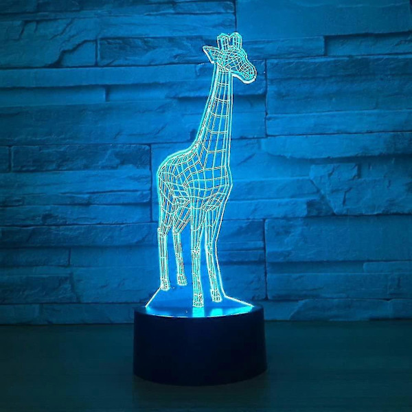 Djur Giraff 3D Nattlampa Touch LED Bordslampor 7 Färger Ändringsbar Skrivbordslampa Bords Hushållsrum Dekoration Gåva, Födelsedagspresent Julklapp