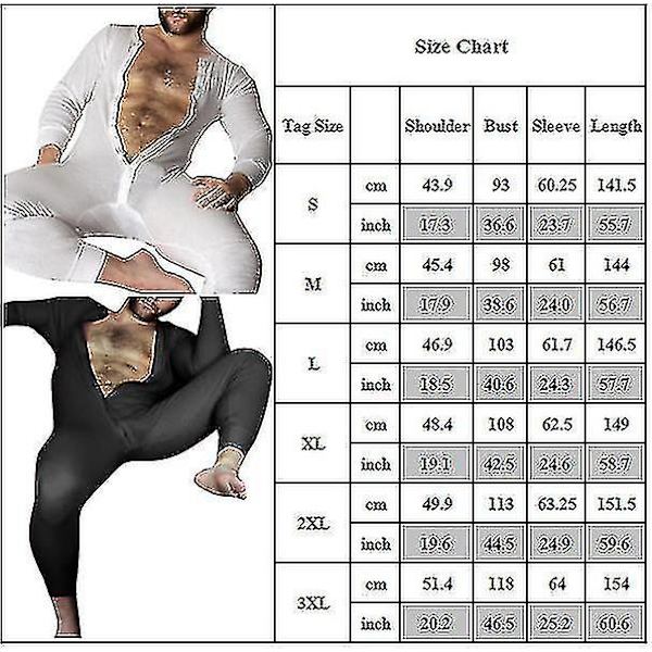 One Piece Long Johns Night Pyjamas för män Red S