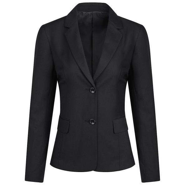 Allthemen Dam 2-delad Office Lady Business Slim Fit Blazer Byxor Black L