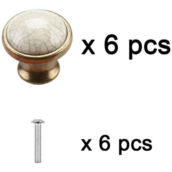 Skåpsknopp Skåpdörrsknoppar 6 stycken Porslinsknopp