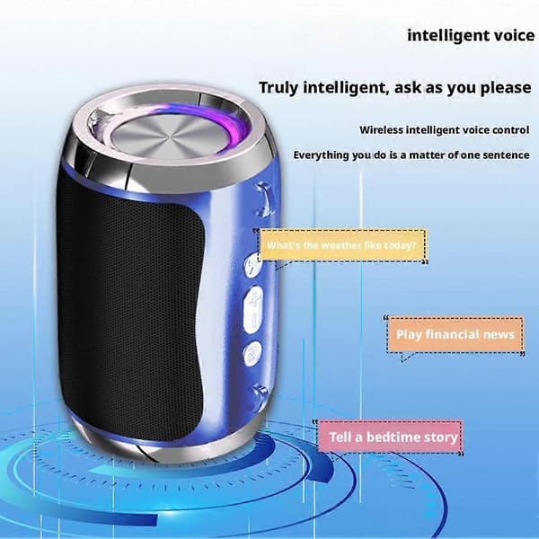 Portabel Cool Intelligent Röst Bluetooth Högtalare Utomhus Bluetooth Högtalare