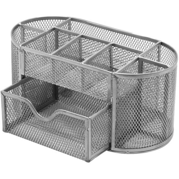 Mesh Skrivbord Office Organizer, Multifunktion Pennhållare Stil 1 Silver Stil 1