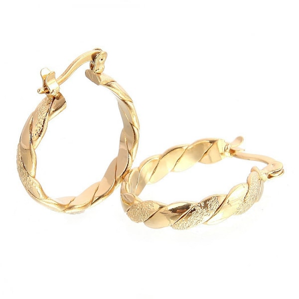 Par 14k guld hoops örhängen för julpartyn