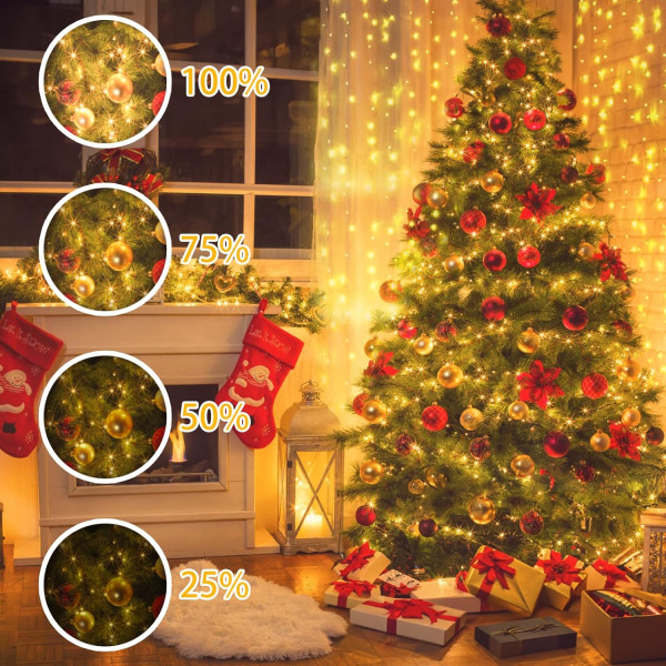 Julbelysning Utomhus 1000LED 120m Super Lång Ultra-Ljus Jul Warm to Multicolor 196 Ft 500 Led Xmas