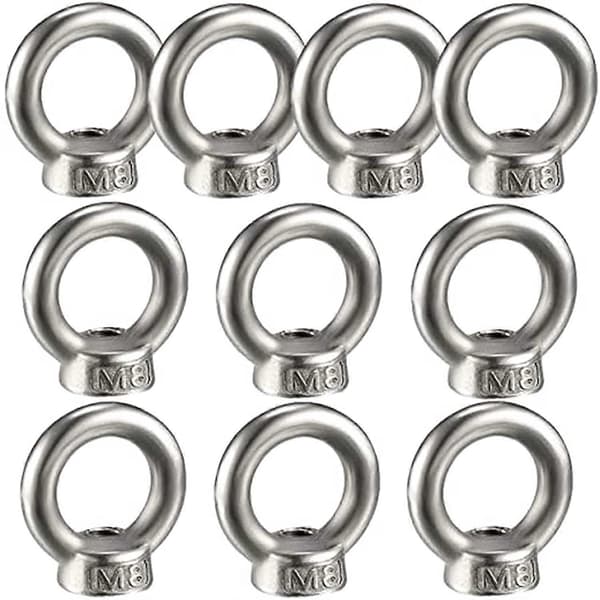 10 st Lyftögla, Hona Ringmutter för Lyft 304 Rostfritt Stål, 10-pack, M8