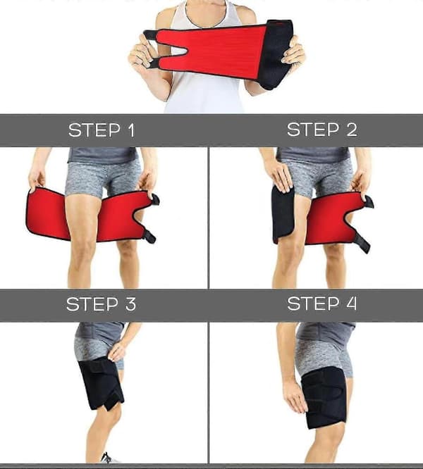 Justerbart lårstöd, unisex, andningsbart neopren, halkfri hamstringkompressionsärm