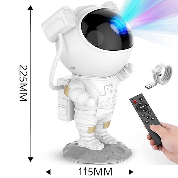 Ny Galaxy Star-projektor Starry Sky Night Light Astronaut Lamp Home R White Big Version