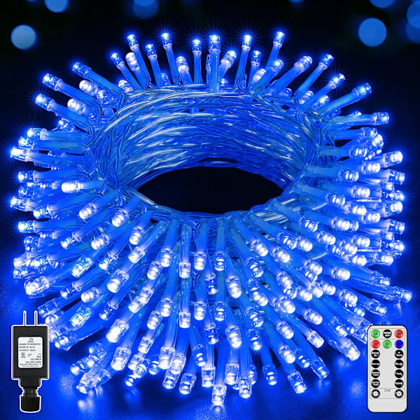 shineshine Christmas Lights 164FT/500LED, Vattentät utomhusslinga Li Blue 500 LED