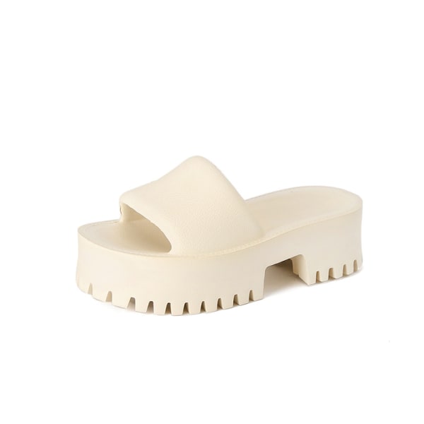 Slip-on-tofflor för dam med räfflad sula, EVA-sandaler 39