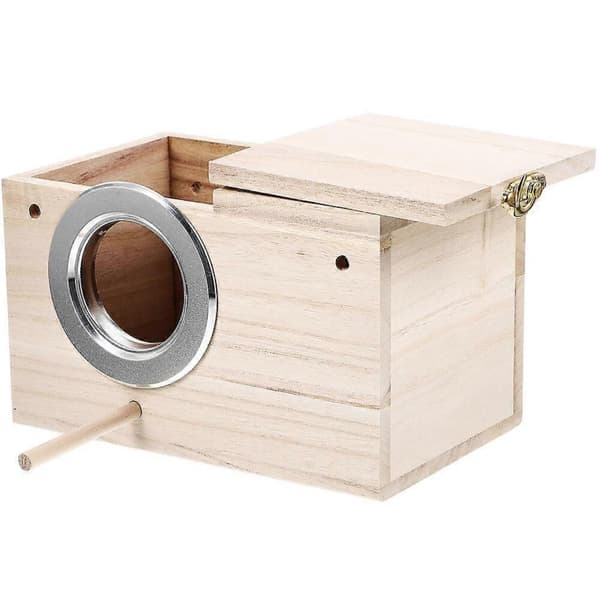 Rektangulära häckningsholkar, idealisk häckningsplats för parakiter i trädgård och hem, 1-pack