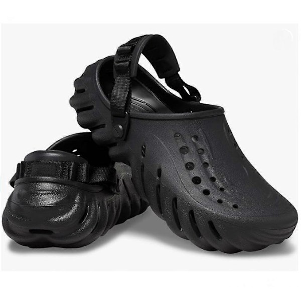 Unisex Klassiska Echo Clog Platform Skor Slip On Sandaler Tjock Sula Slide Skor black M4W6 36