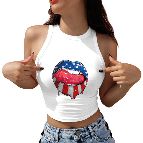 American Flag Shirts Dam sommartröjor Kortärmad T-shirt Sid GA123-1029 S