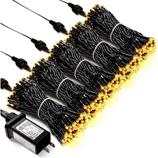 200 LED flerfärgade julbelysning utomhus Vattentät, expanderbar 66f Warm White 500 LED