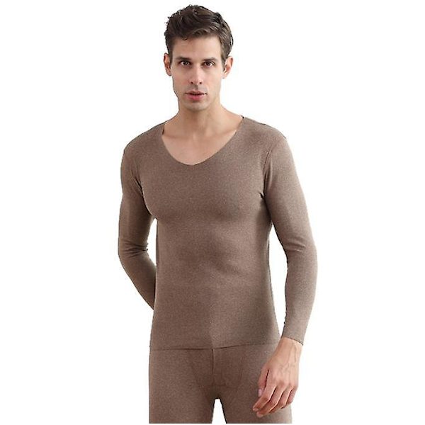 Vuxen Termisk Underkläder Pyjamas Set brown Men M