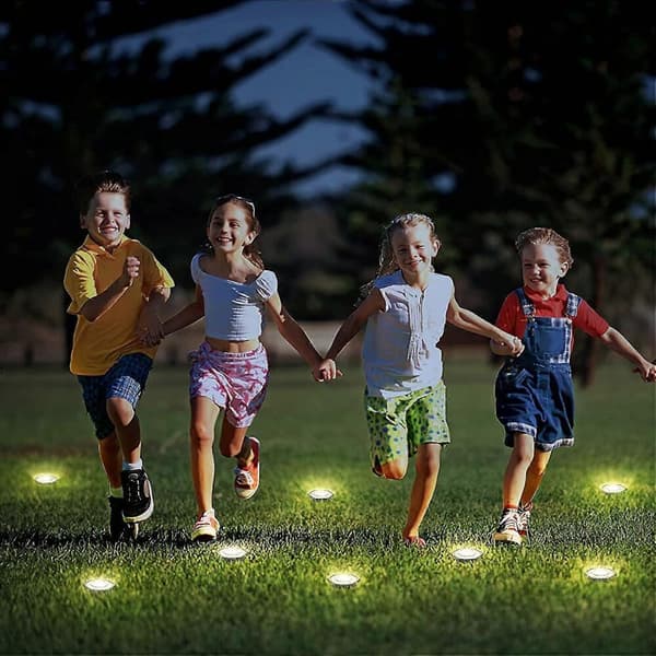 Solcellslampor för mark, 8-pack solcellslampor 12 LED-lampor - varmvitt