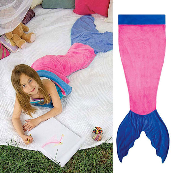 Barnhajsfilt - Bästa presenterna - Varma filtar för soffan och sängen Mermaid 120CM