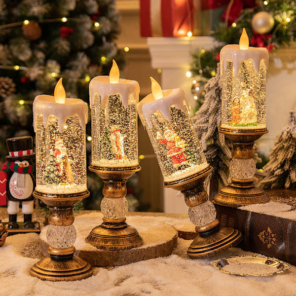 Juldekorationer, ljusstakar, jul kristalllampor Style 1