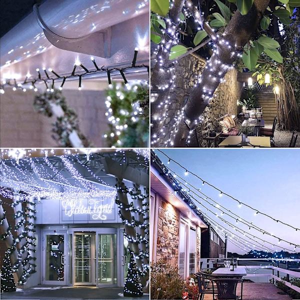 200 LED Flerfärgade Julbelysning Utomhus Vattentät, Utbyggbar 20m White 200 LED