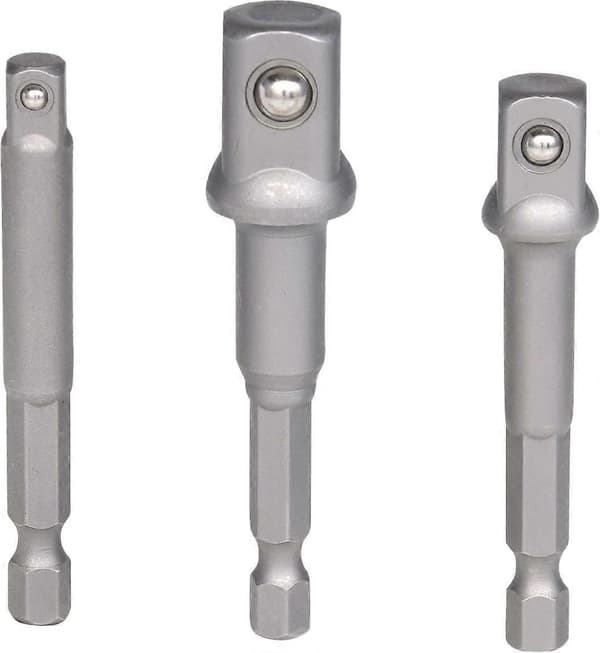 Hexskaft till fyrkantshylsadapter, borr-/drivskaftadapter 3/8 (65 mm)