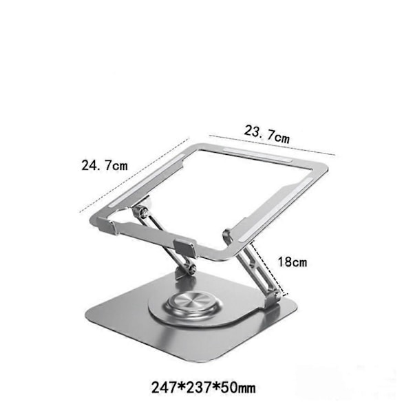 Laptopställ 360 För Skrivbord Vridbar Bas Justerbar Höjd Vikbart 10-17 Tum (Silver)