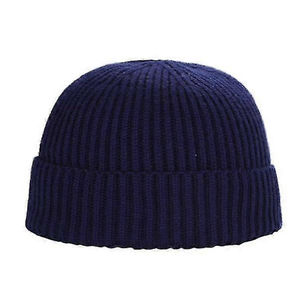 Stickad Mössa Höst Och Vinter Enfärgad Ullmössa Män Och Kvinnor Pullover Mössa Varm Kall Mössa
