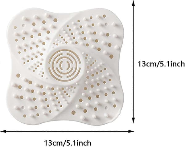 Silikon Avloppsskydd, Badkarsavloppssil med Sugkopp (Vit 4-pack)