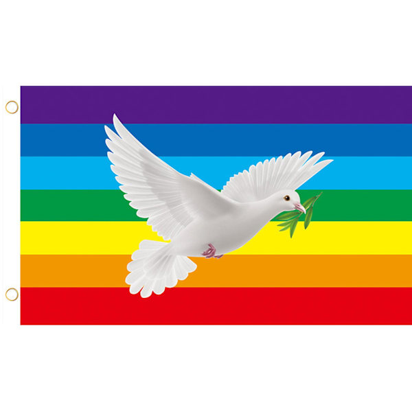 Fredsflagga 150 X 90 Cm Windward Banner Dove Fredstecken Symbol Flagga Viv A
