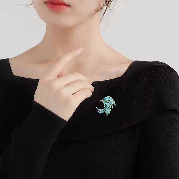 Brosch Fjäderbrosch Retro Stil Fenix Corsage Klädaccessoarer Jul