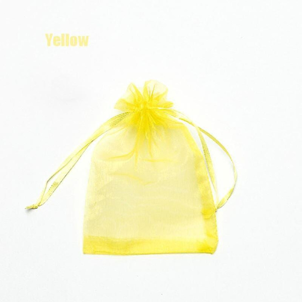100 st 22 Färger 7x9 9x12 10x15 13x18 Cm Ritade Organzabägare Smycken yellow 7x9cm 100pcs