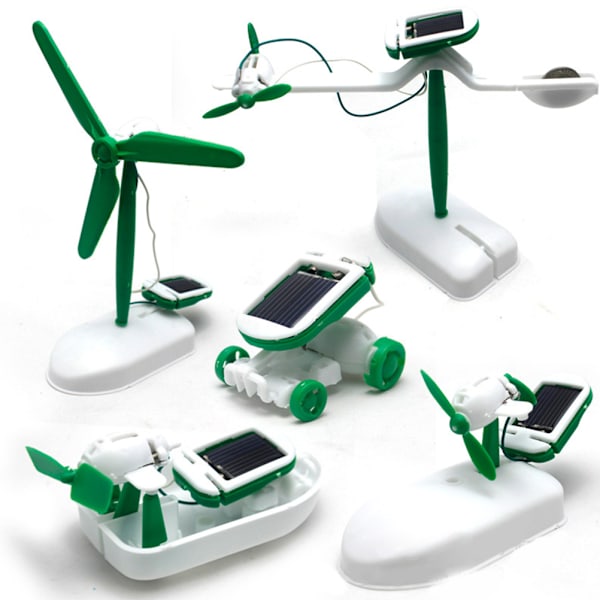 6-i-1 DIY Utbildningslärande Solrobot Sats Barnleksaker Present Självmonterad Solenergi Vetenskapssats