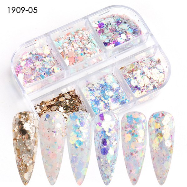 3 st Nail Glitter Magic Mirror Aurora Iridescent Puder Pärlpuder 2