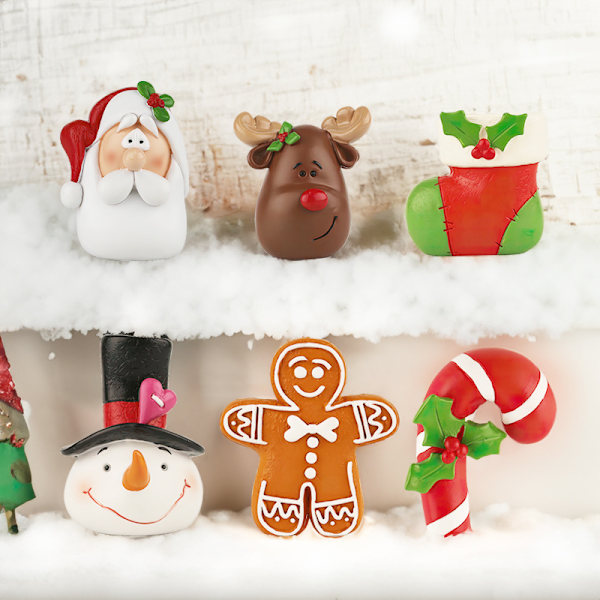 Jultomten Pepparkaksman Julstrumpor Candy Cane Harts Hängande bitar Dekorativ skrivbordsdekoration F
