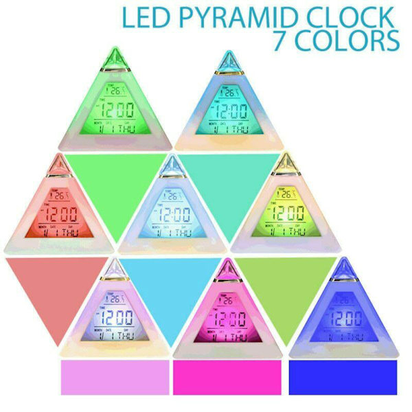 Elektrisk Digital LED-väckarklocka med Färgbyte, Batteridriven Väckarklocka för Barnrum, Kalender