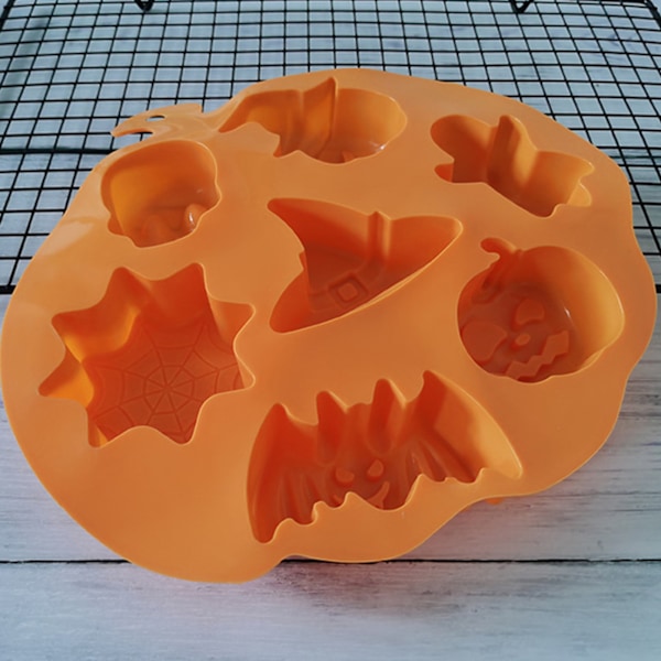 3D 7-Även Halloween Silikon Choklad Cake Form Bakform