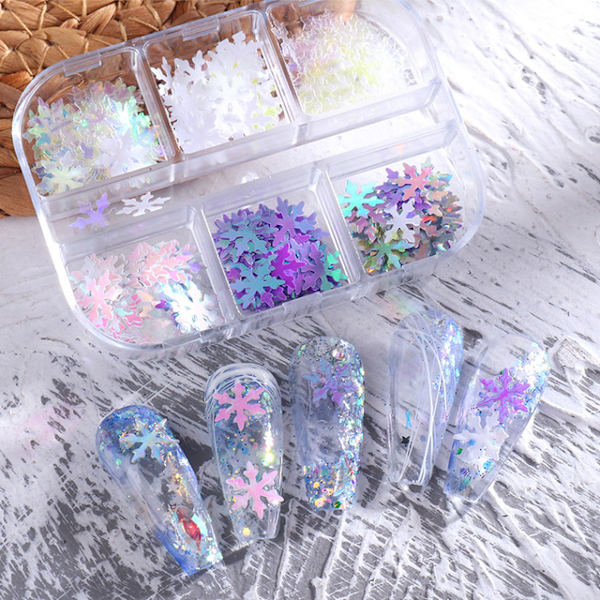 3 st Nail Glitter Magic Mirror Aurora Iridescent Puder Pärlpuder 14