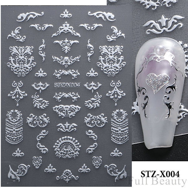3 st nagelklistermärken 3D laser silver fjäril ihålig fjäril bakre självhäftande nagelklistermärken 9