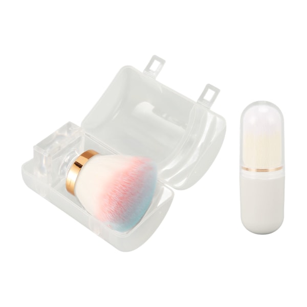 2-pack Löspuderborste Set Syntetiskt Mjukt Borst Hår Stark Greppkraft Makeup Puderborste