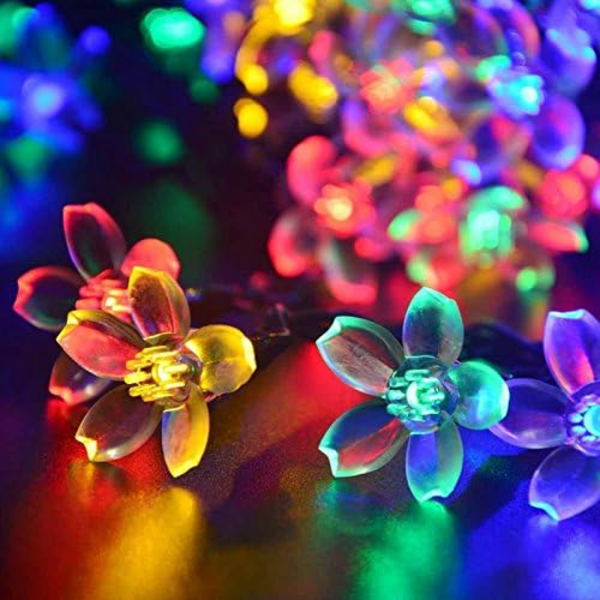 Solcellsdriven ljusslinga, 7M 50 LED körsbärsblommor
