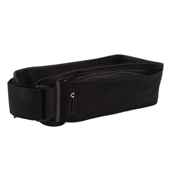 Löparbälte med Flera Fickor Jogging Midjeväska 60‑85cm Justerbar Bekväm för Utomhus Svart