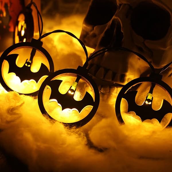 Halloween ljusslingor fladdermus älva nattlampor