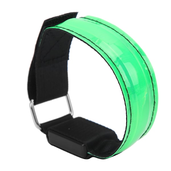 Armband med LED-lampa för nattlöpning utomhus, laddningsbar, reflekterande gitterband, grön