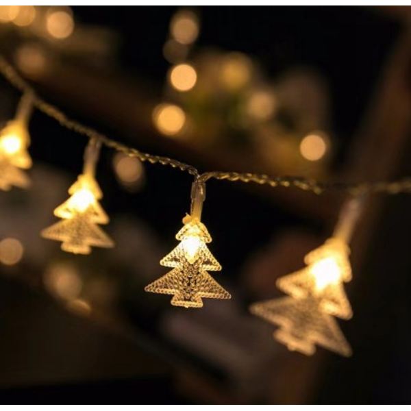LED-ljusslinga med julmotiv - Tomte, Snögubbe, Rensa - Festlig Atmosfär - Batteri & USB - Julgran Dekorativ Lykta T 2M 10led USB