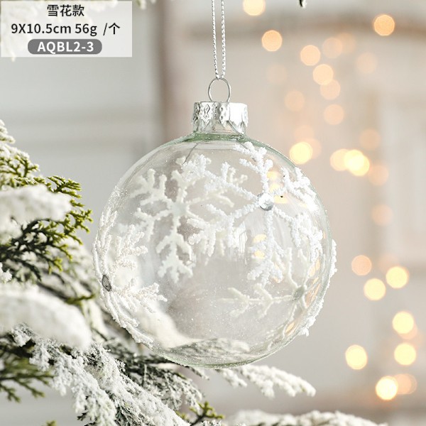 Juldekoration Transparent Glaskula Diamantkula Julkula Vit 8cm A