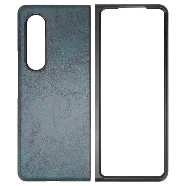 Fodral i läder för Galaxy Z Fold 3, dammsäkert, vikbart, mörkgrönt