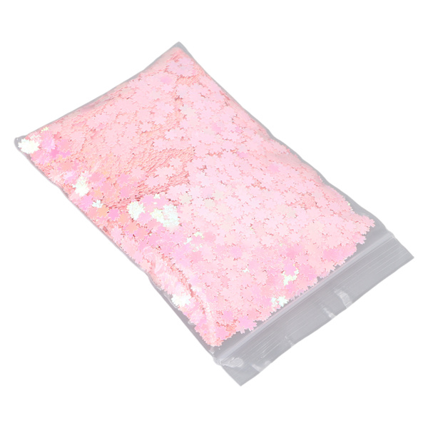Nagelkonst Glitterflingor Körsbärsform Glimmande Manikyr Dekoration Pailletter för Nagelsalong Rosa 50g