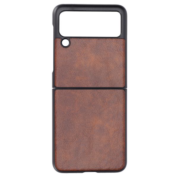 Fodral för Samsung Galaxy Z Flip 3 i brunt läder med skyddande vikbar design