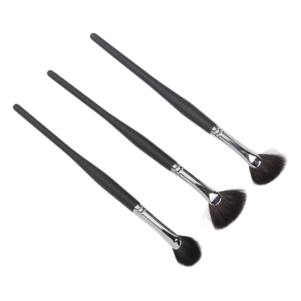 3-pack Highlighterborste Mjukt Hår Fläktformad Ansiktsdetaljer Skugga Makeupborstar Set Kit