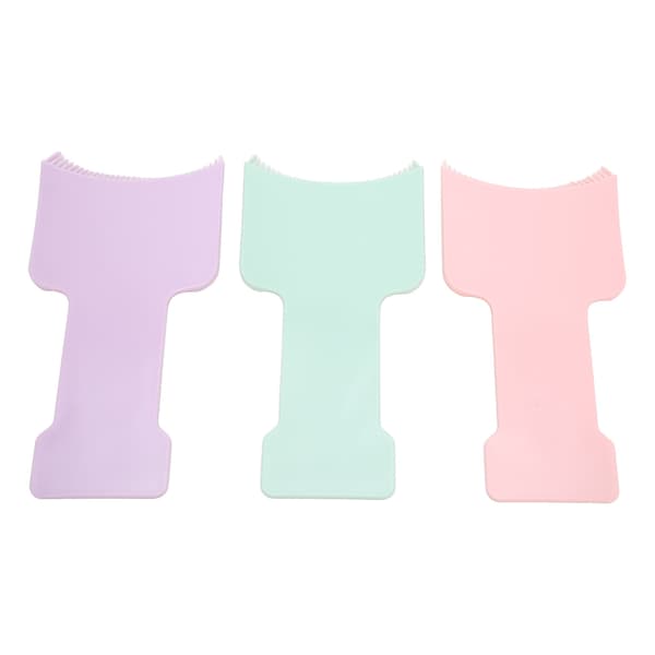 3-pack Balayage-bräda med böjda tänder, ergonomisk, 3 färger, jämn färgning, bredare, för highlighting